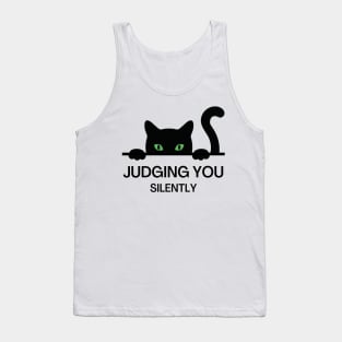 Judging You Silently Cat Humor Tank Top